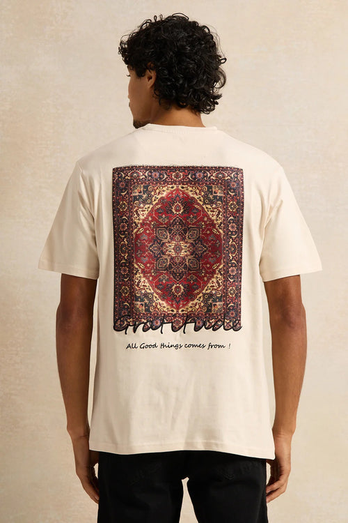 Men Beige Printed T-Shirt