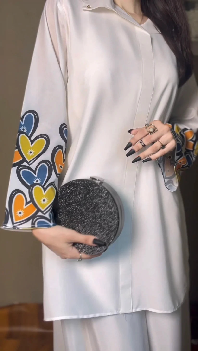 Floral Heart Embellished Co-ord Set